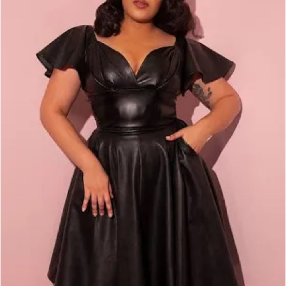 Vixen by Micheline Pitt Black Faux Leather Skirt